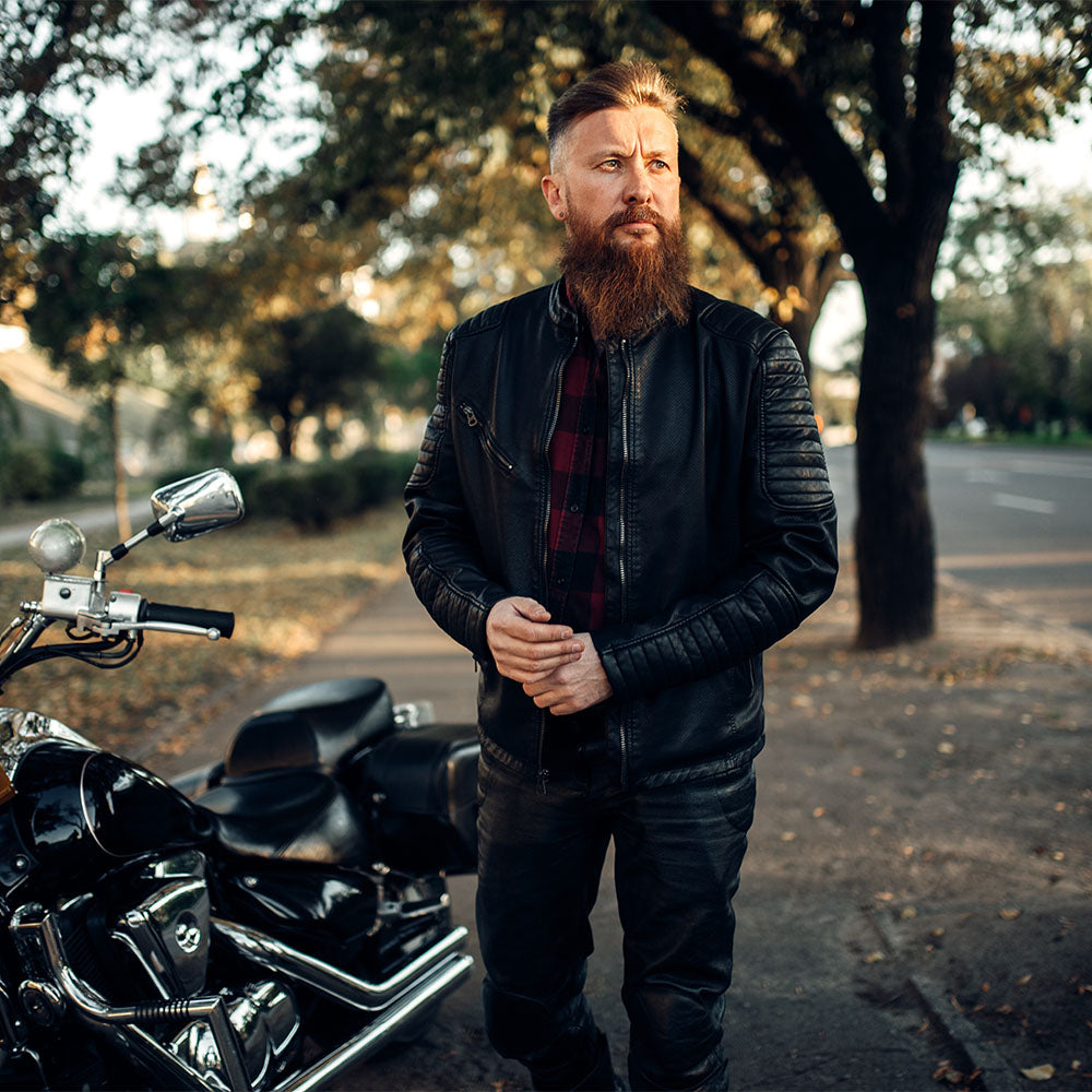 Black Cafe Racer Leather Jacket