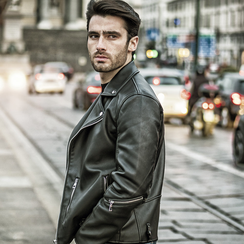 Men&#39;s Leather Motorbike Jacket | KC Leather - Vincenzo