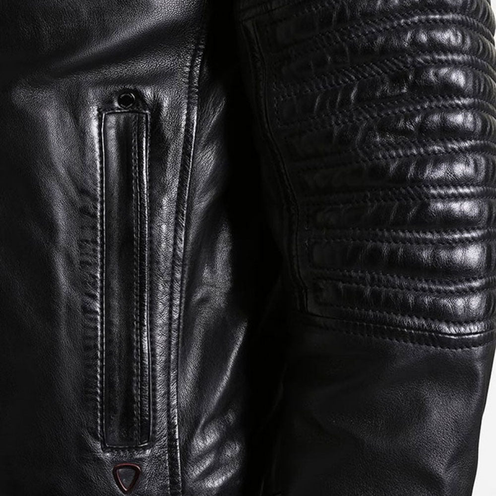 Men&#39;s Cafe Racer Leather Jacket - Jackson